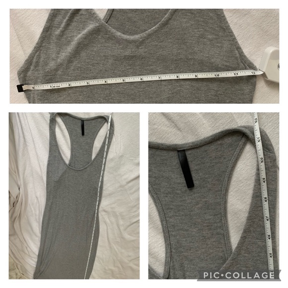 Heather Grey Long Bodycon Fitted Jersey Racerback Tank Maxi Dress S - Picture 5 of 5